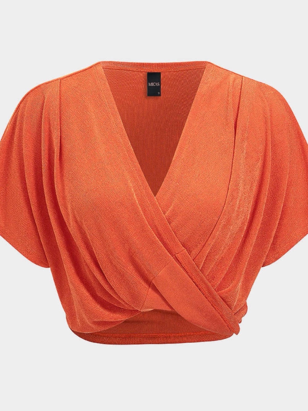 Micas Orange Wrap Crop Top w/ Skirt